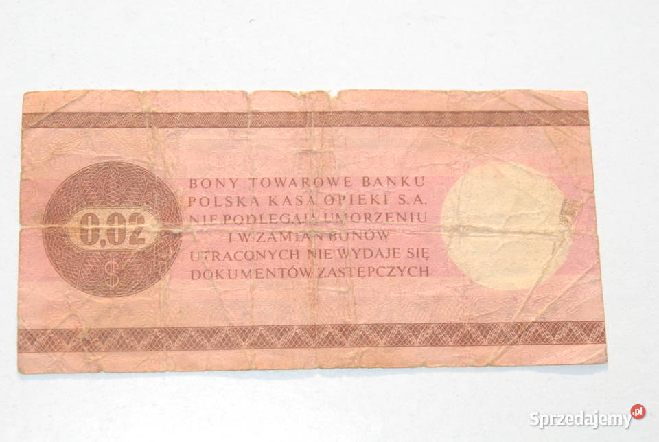 Stary Bon Towarowy Pko 2 centy Pewex 1979 antyk Cieszyn