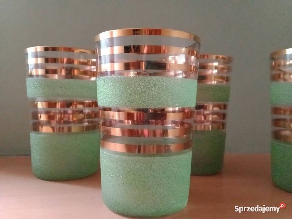 Szklanki ozdobne PRL Łódź