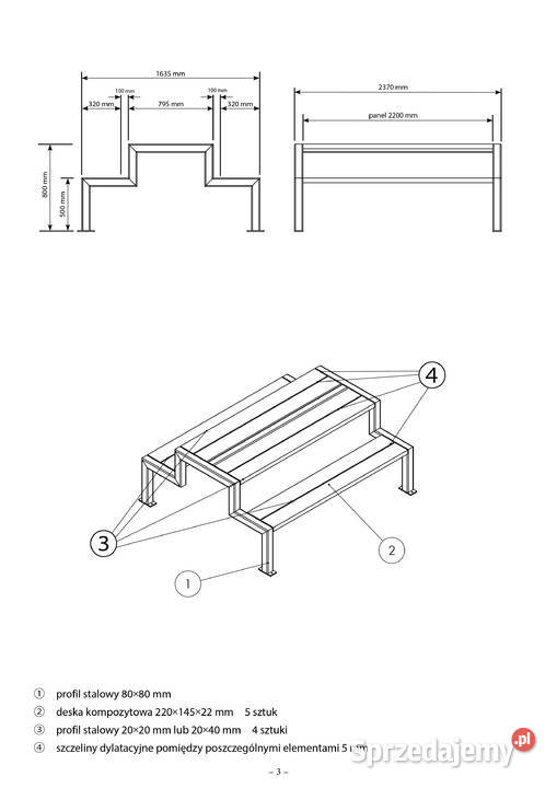 stół biesiadny ławostół stół ogrodowy Stoły Dom i Ogród Bydgoszcz