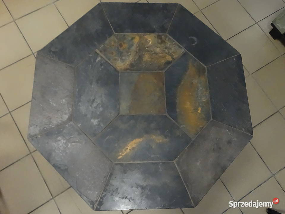 Ośmiokątny stolik kawowy łupek kamień vintage Biłgoraj