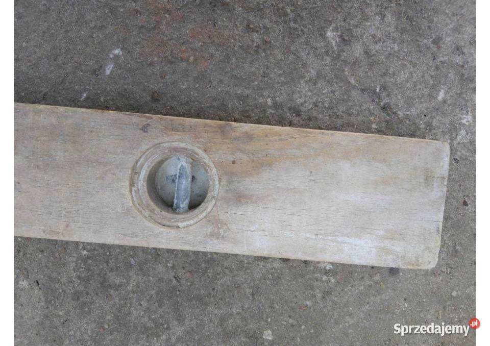 Poziomica drewniana 80 stara PRL dwa wskaźniki Łódź