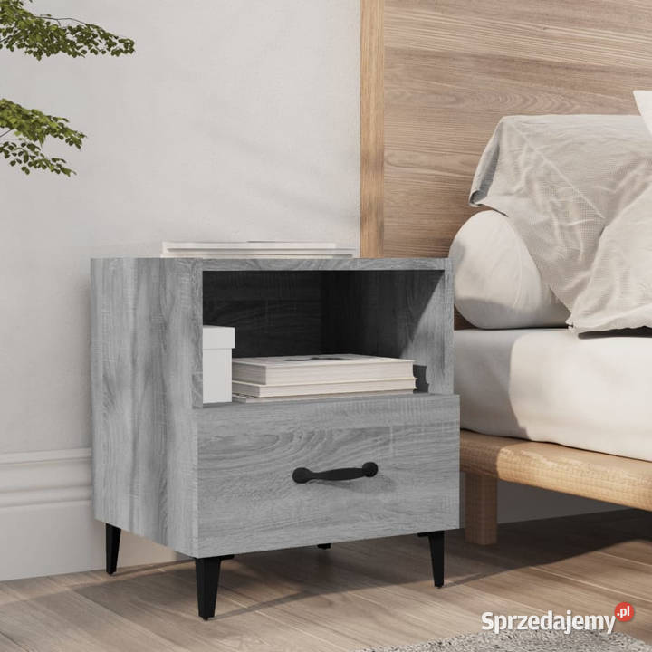 Szafki nocne 2 szary dąb sonoma materiał Warszawa sprzedam