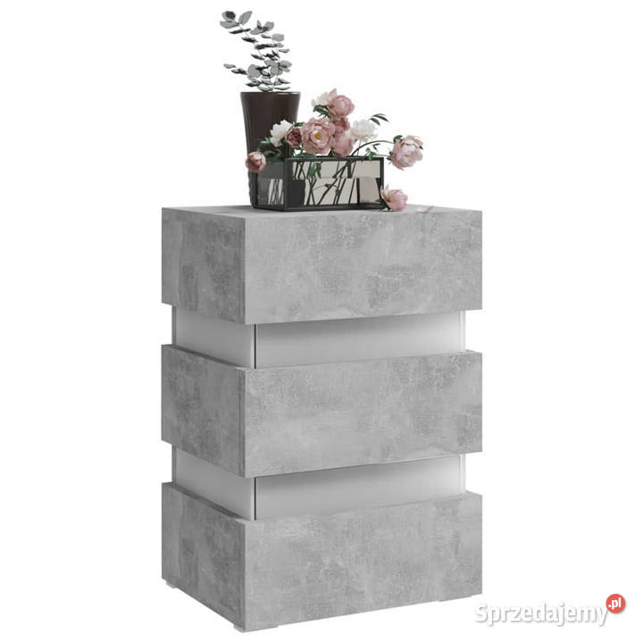Szafka nocna z LED szara 45x35x67 materiał Warszawa sprzedam