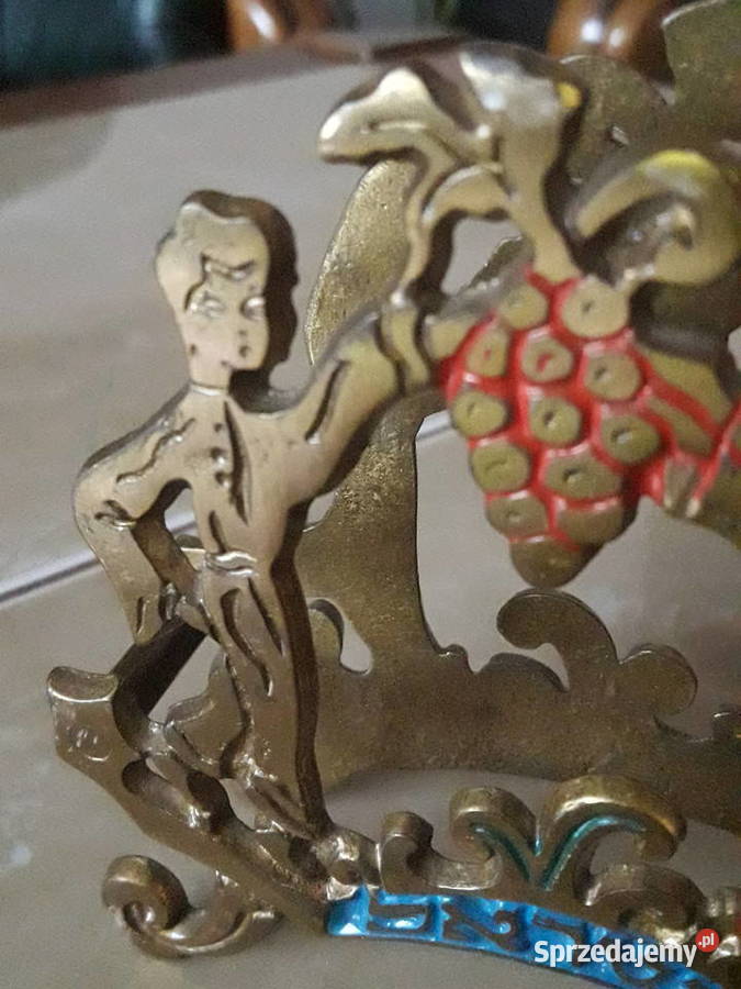 Stary mosiężny żydowski serwetnik Janów Lubelski
