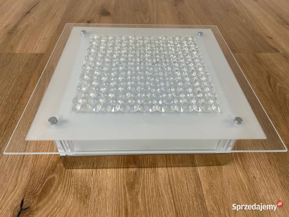 Plafon glamour kwadratowy krysztalki 36x36
