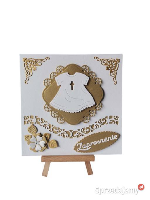 Zaproszenia Chrzest Święty Szatka W Ramce K4 wielkopolskie