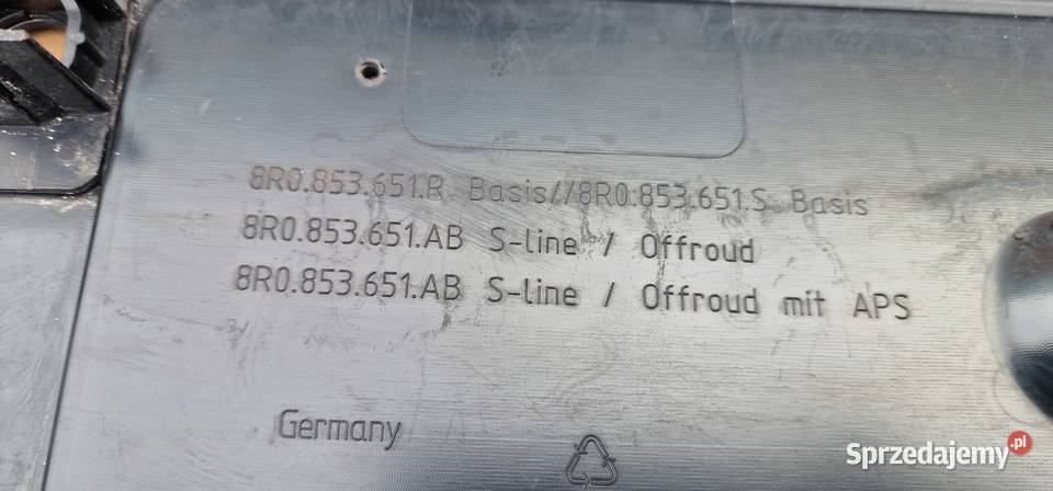 AUDI Q5 8R ATRAPA CHŁODNICY GRILL CHROM LISTWA Bieleń