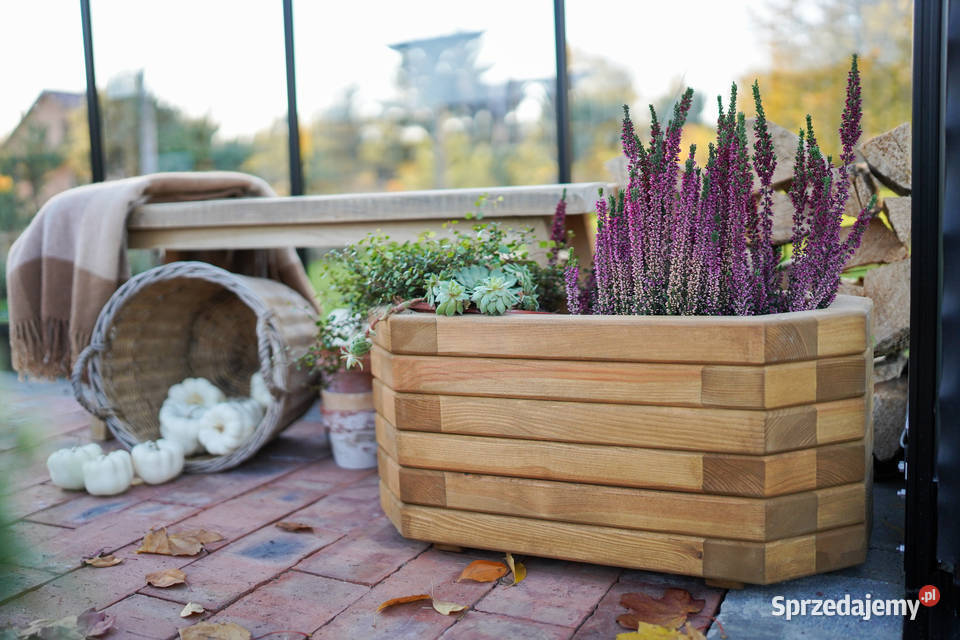 Donica drewniana prostokątna ogrodowa donica na Kalety