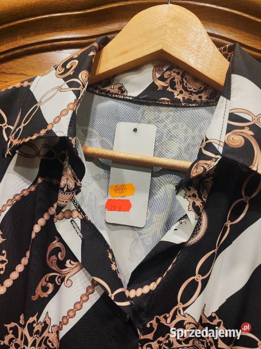 Długa luźna sukienka Góra zapinana na guziki