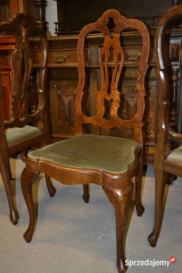 krzesła barokowe 4 orzech Będzin sprzedam
