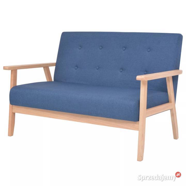 vidaXL 2-osobowa sofa tapicerowana, niebieska244655