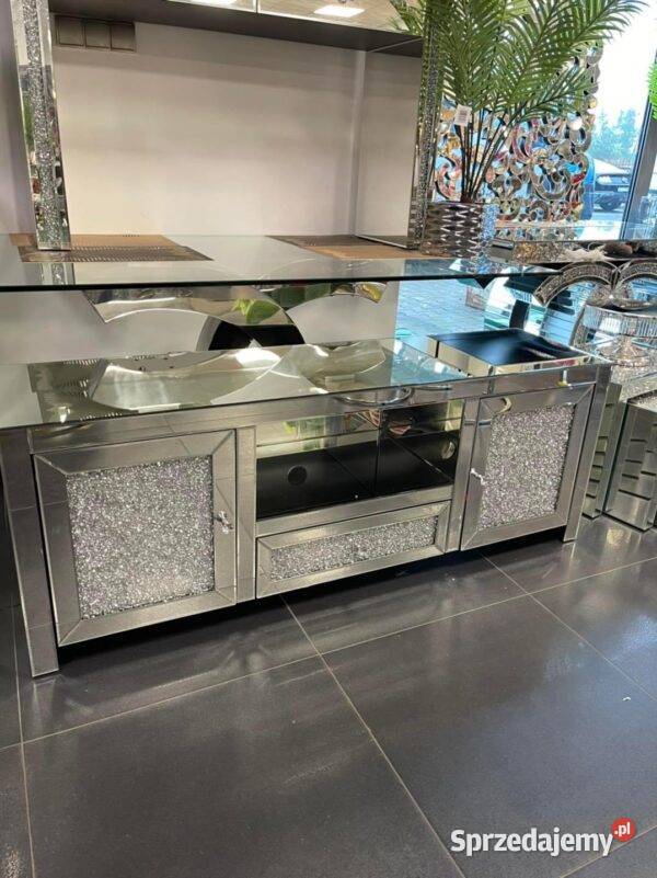 Lustrzana szafka RTV komoda z kryształkami małopolskie Golkowice