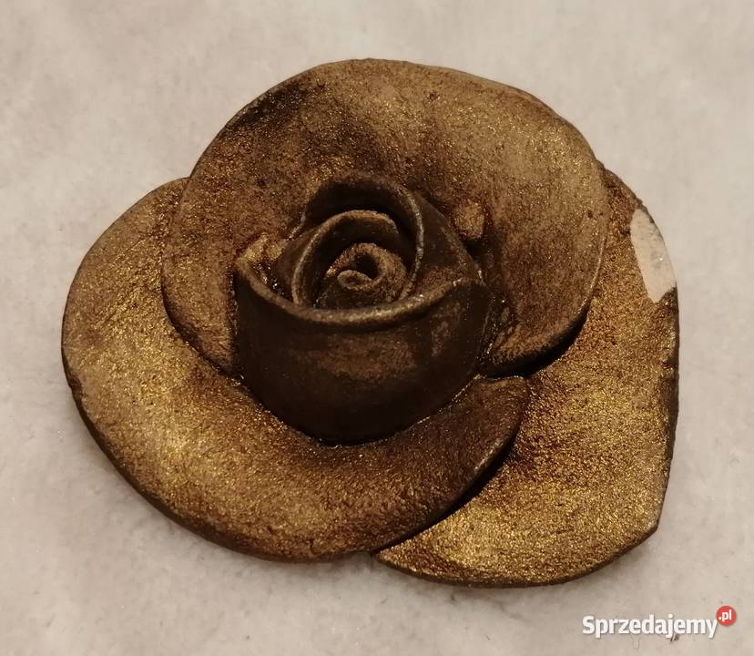 Przypinka broszka złota kwiat róża 43 Biżuteria Zegarki i Biżuteria Czeladź