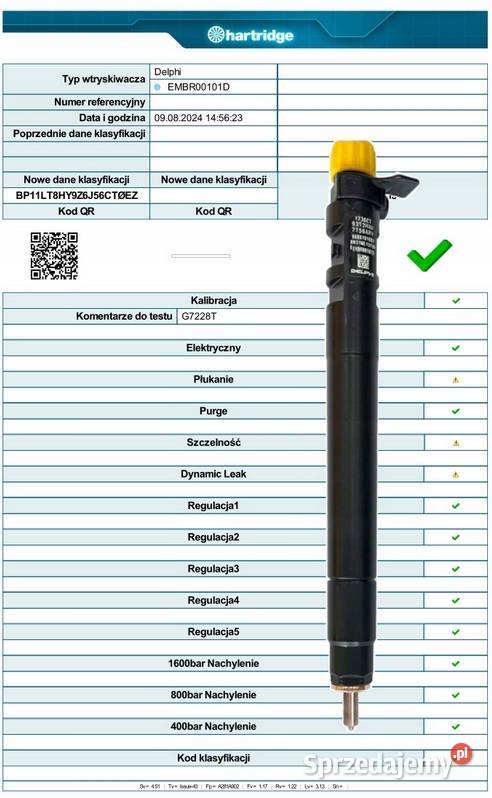 WTRYSKIWACZ DELPHI EMBR00101D KOMPLET 4 SZTUK Wtryskiwacze