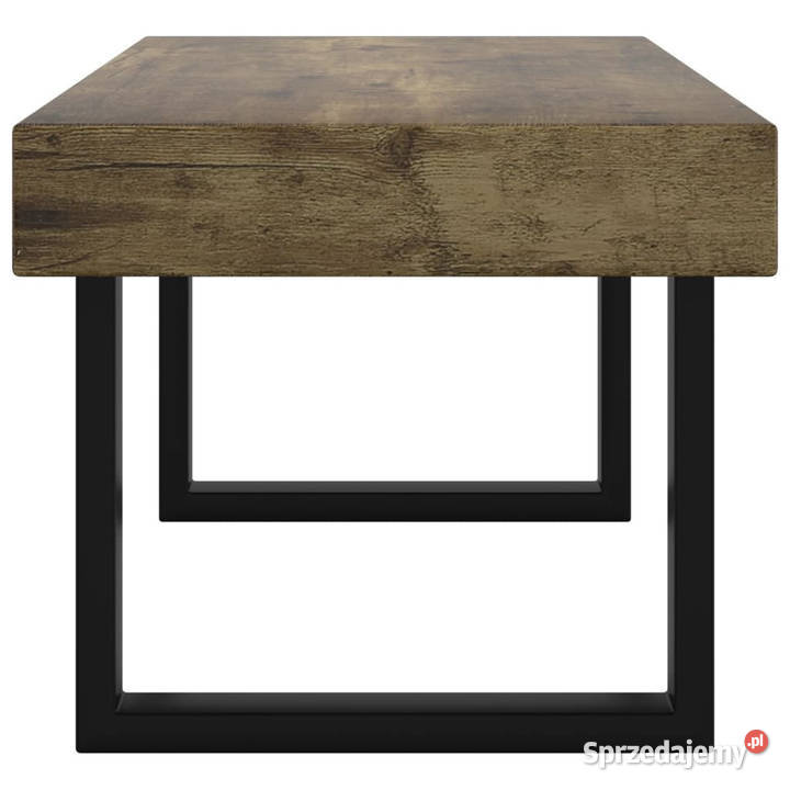 Stolik kawowy ciemnobrązowoczarny 90x45x40 MDF i