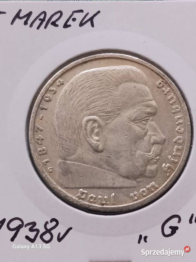 5 Marek Niemcy 1938 rPaul von Hindenburg men G 1 wielkopolskie Konin