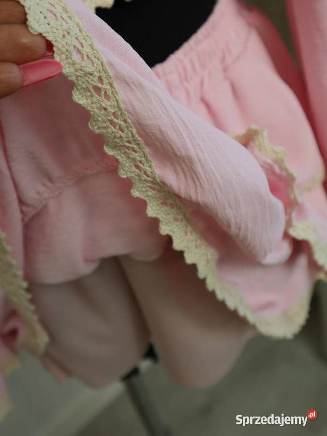 Komplet różowy hiszpanka bluzka spódnica Zgierz