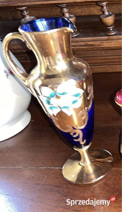 Amfora Bohemia Kobaltowe szkło Ręcznie wykonany Gdańsk