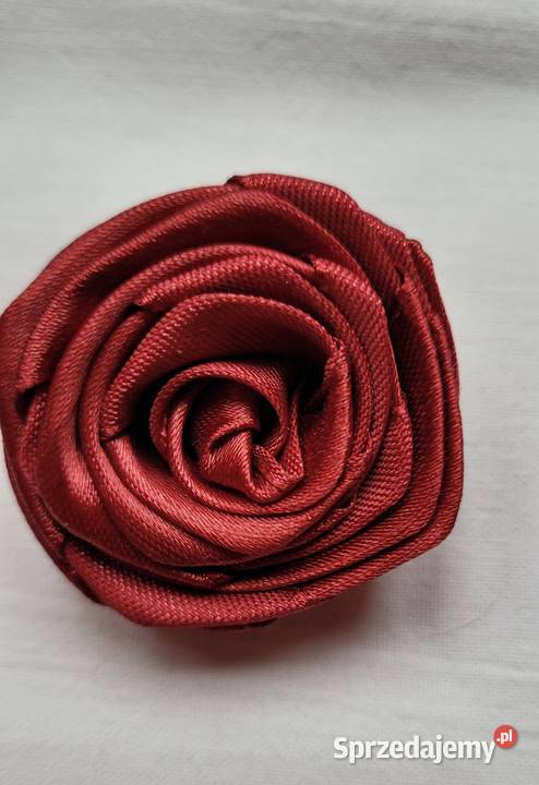 Bordowe różyczki ze wstążki satynowej śląskie Piekary Śląskie