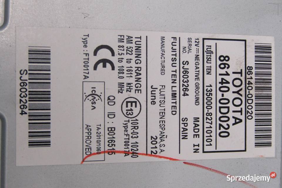 RADIO NAWIGACJA NAVI TOYOTA YARIS III 861400D020