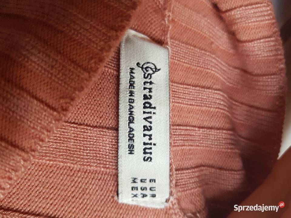 Stradivarius sweter bluzka gofl prążki morelowy Swetry i golfy Kielce sprzedam