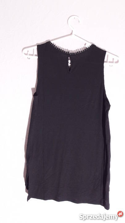 Czarna koszulka top koronka xs 34 s 36 hm H&M Toruń