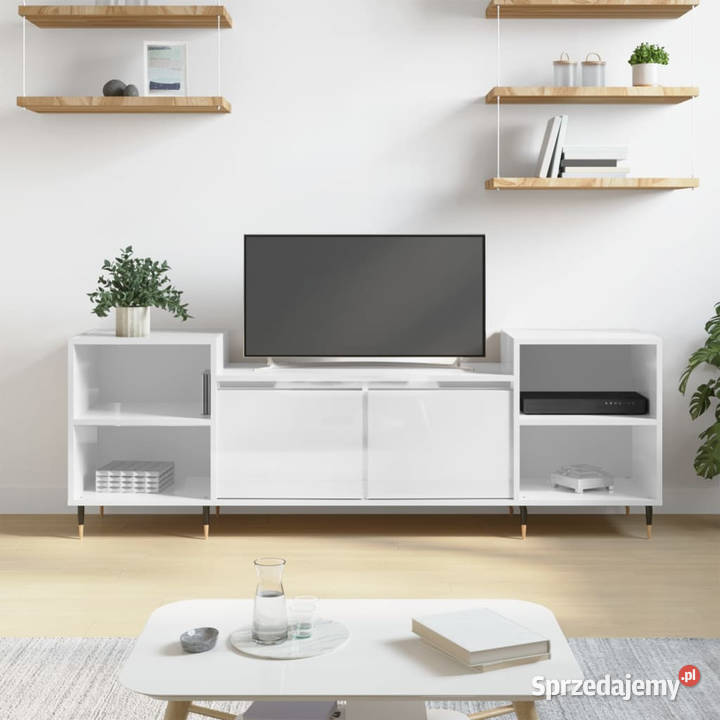 Szafka pod TV wysoki połysk biała 160x35x55 Warszawa