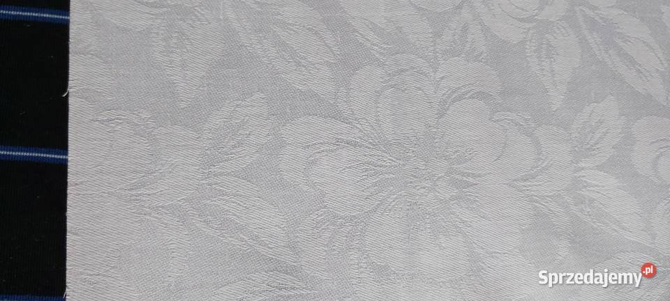 Len Tkanina obrusowa żakardowa 44 bili biel