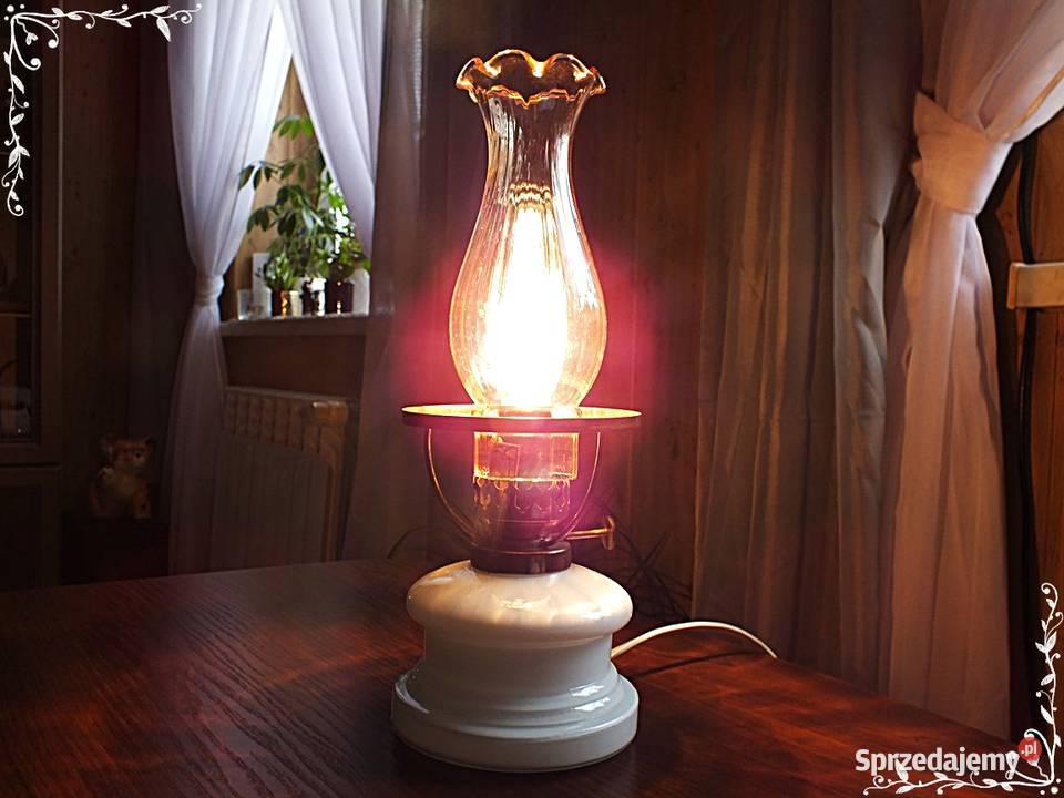 Stara porcelanowa lampka nocna z żarówką z lata Żary sprzedam