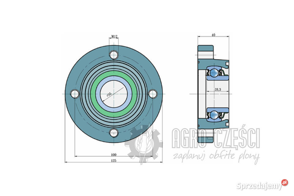 LEMKEN ŁOŻYSKO Z OBUDOWĄ 3199372 35mm FKL