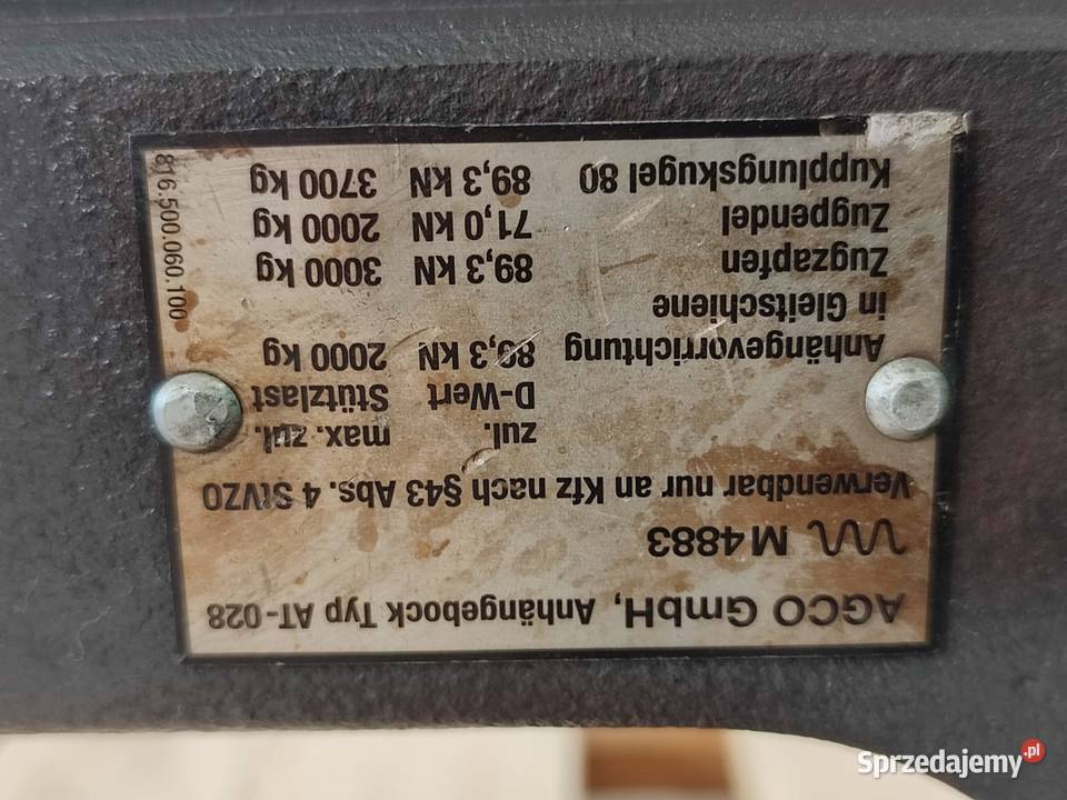 Listwa zaczepu 816500060022 AGCO Massey Ferguson Wilkowo