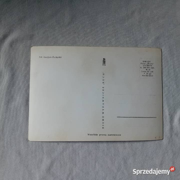 Pocztówka wielkanocna RUCH 1970 r Czarnobiała Koźminek