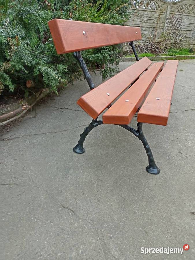 Ławka ogrodowa na żeliwnych odlewach Chrzanów