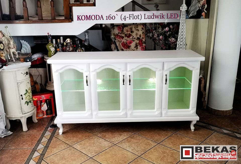 Stylowa Biała Komoda 160 Ludwik 4 FloT Biały Dąb Warszawa