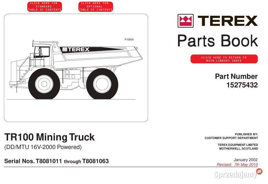 TEREX TR100 katalog częsci zamiennych Poradniki, albumy i reportaże Kielce