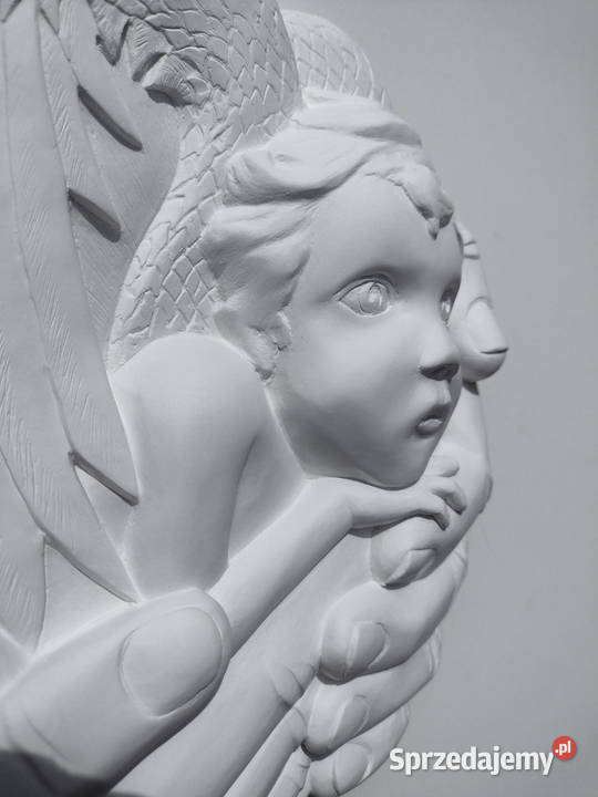 ANIOŁEK Płaskorzeźba FIGURKA ANIOŁ STRÓŻ Dziecko