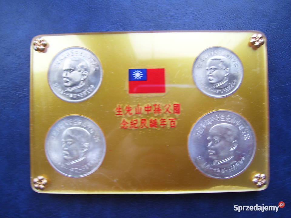 Stare monety 5 10 50 100 dolar 1965 Tajwan Numizmatyka Lesko