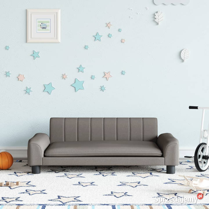 Sofa dzieci kolor taupe 90x53x30 obita tkaniną mazowieckie
