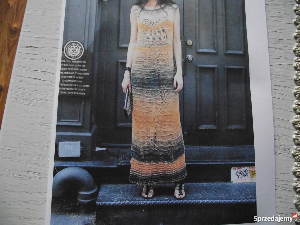 AUTORSKA DZIANINOWA SUKNIA KOLCZUGA r38 44 kolorowy