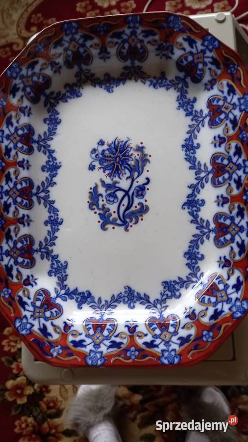 Kobalt złoto i brązduży polmisek Porcelana i szkło Warszawa