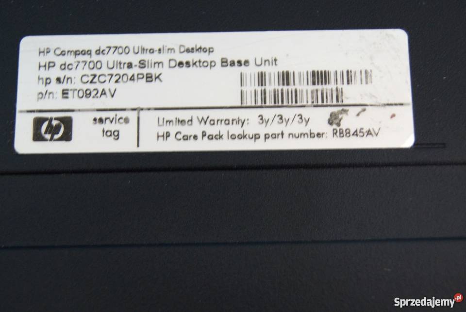 HP Compaq Stacjonarny dc7700 Ultraslim Desktop LCD HP/Compaq Szadek