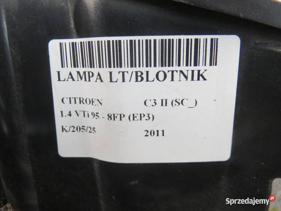 LAMPA LEWA TYLNA CITROEN C3 II 9673805480