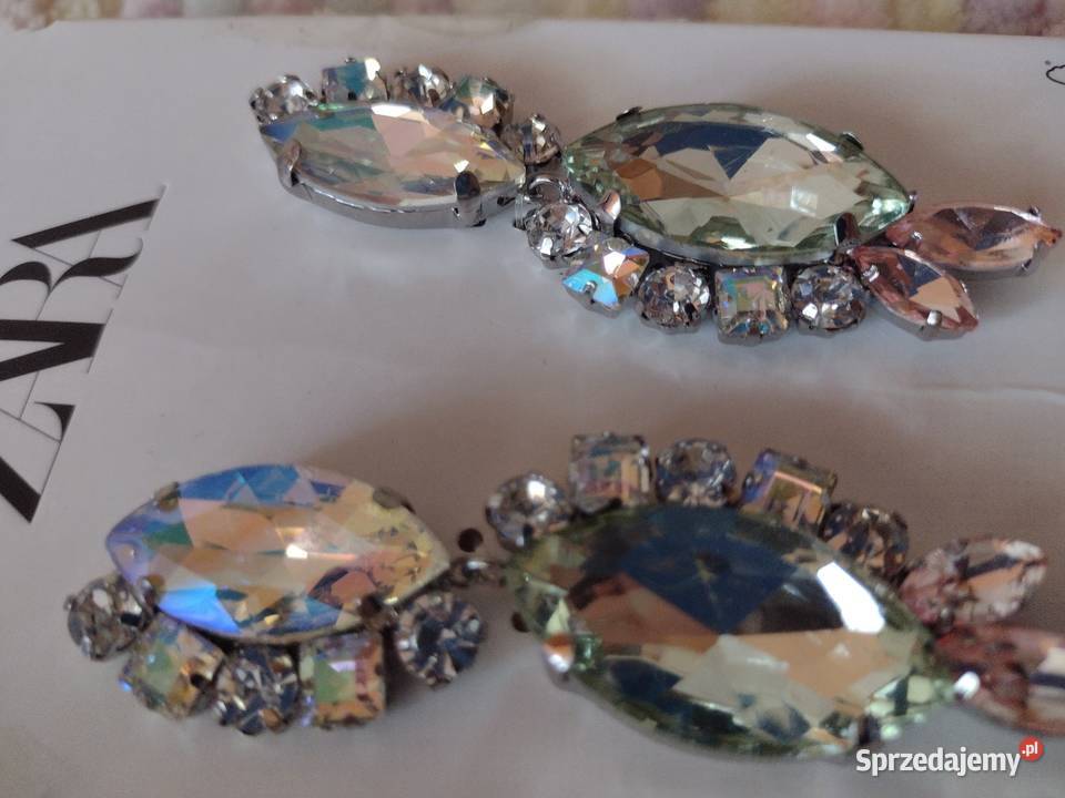 ZARA Bogato zdobione cyrkoniami kolczyki Kraków