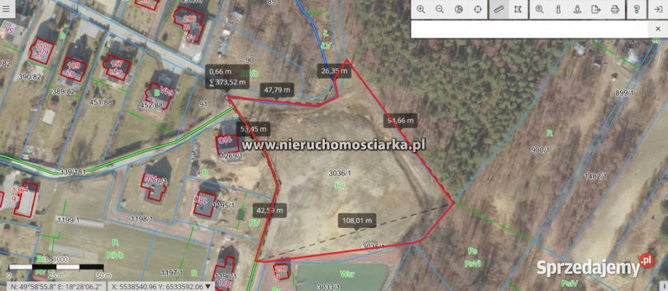 sprzedaży działki 6870m2 Wodzisław Śląski