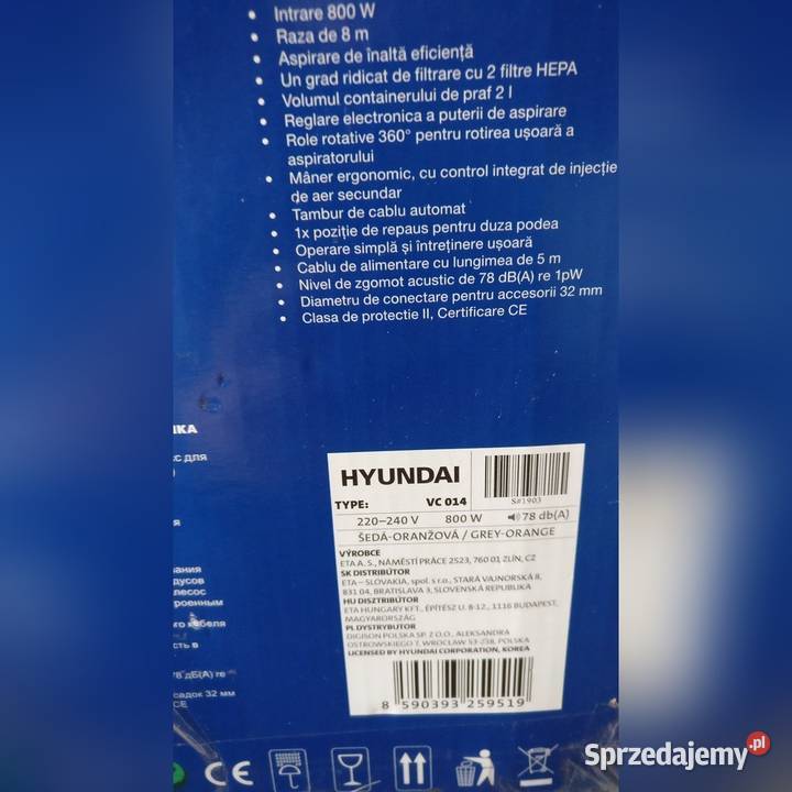 Odkurzacz bezworkowy HYUNDAI Cyclonic system Białystok