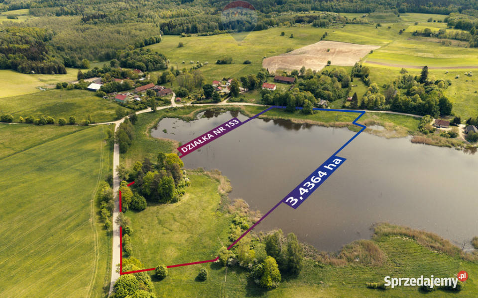 Działka budowlana z linią brzegową Mazury Jeziorko