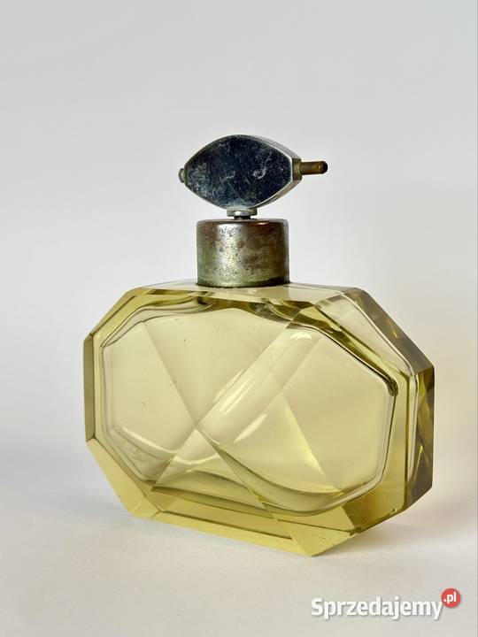 Stary flakon czeskie szkło Art Deco Warszawa