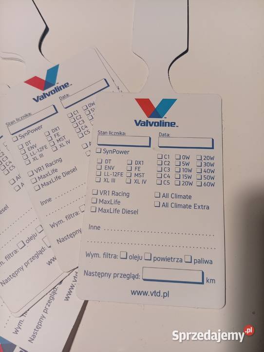 Zawieszka wymiany oleju Valvoline 100 3KM Wejherowo sprzedam