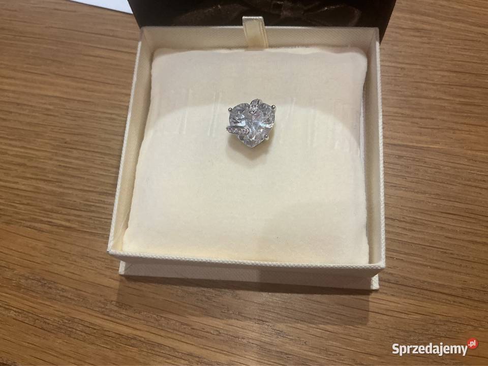 Srebrna Zawieszka Serce Wisiorek z Kamieniem Nowa Sól