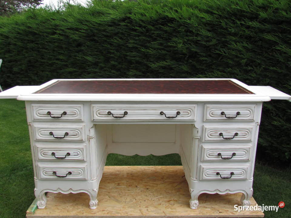stare francuskie biurko z szufladami shabby chic Stepnica